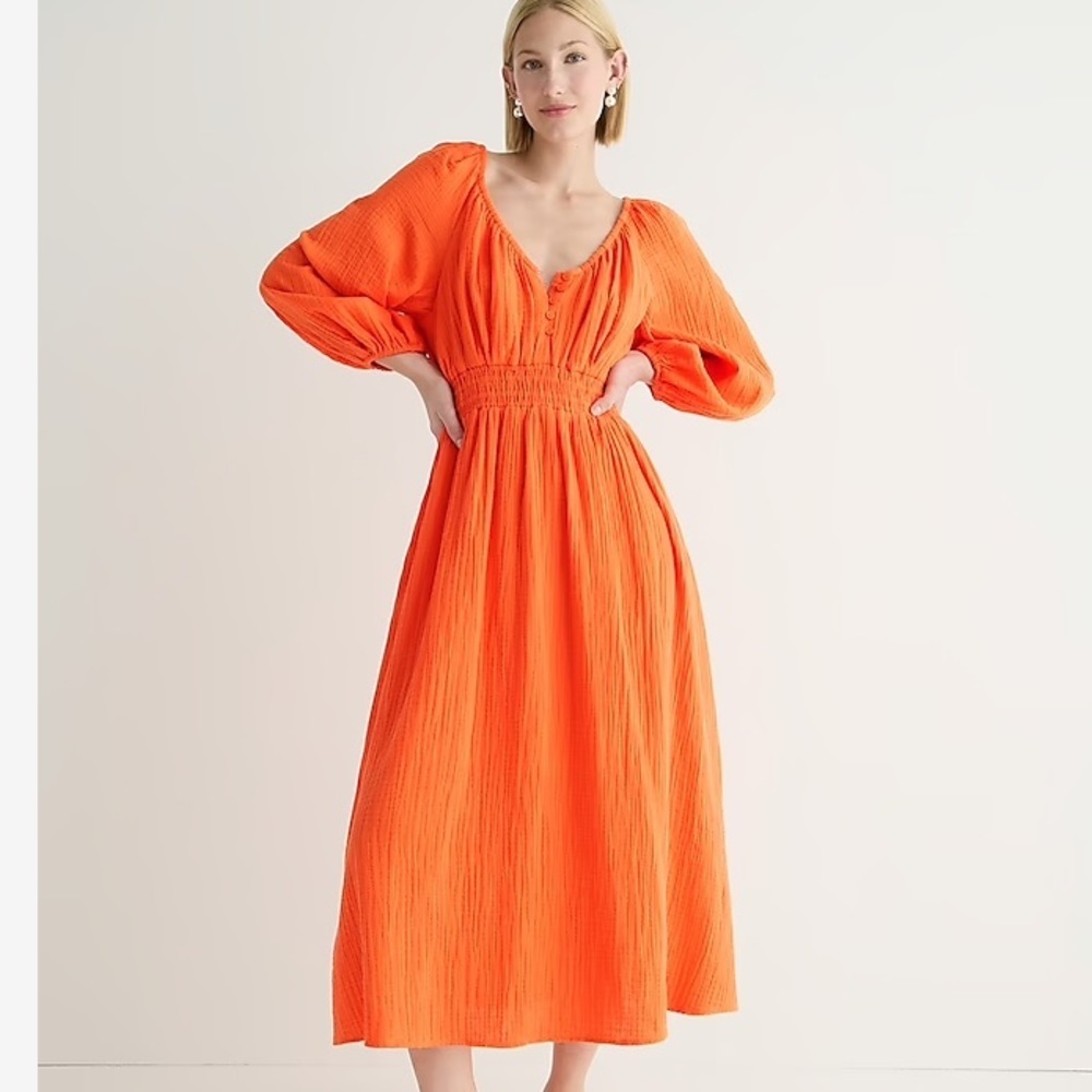 J Crew V-neck midi dress in soft gauze Size XS